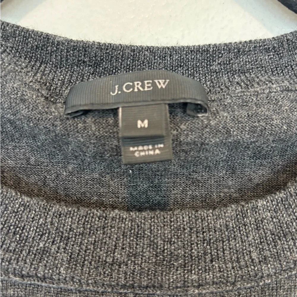 J. Crew Charcoal Merino Wool Gray Crewneck Sweater 140